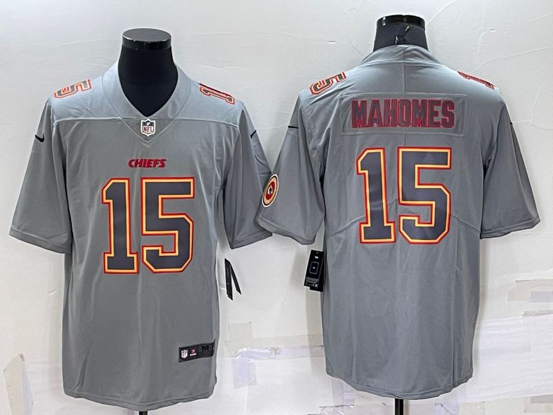 Men Kansas City Chiefs 15 Mahomes Grey 2022 Nike Limited Vapor Untouchable NFL Jerseys